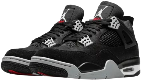 Side View of Jordan 4 Retro SE Black Canvas